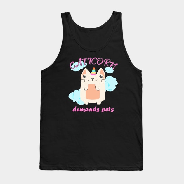 Caticorn Unicorn Cat Tank Top by Foxxy Merch